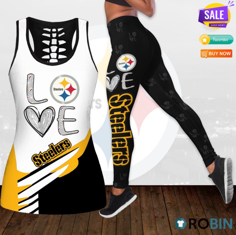 Pittsburgh Steelers Love Hollow Tanktop & Legging Set