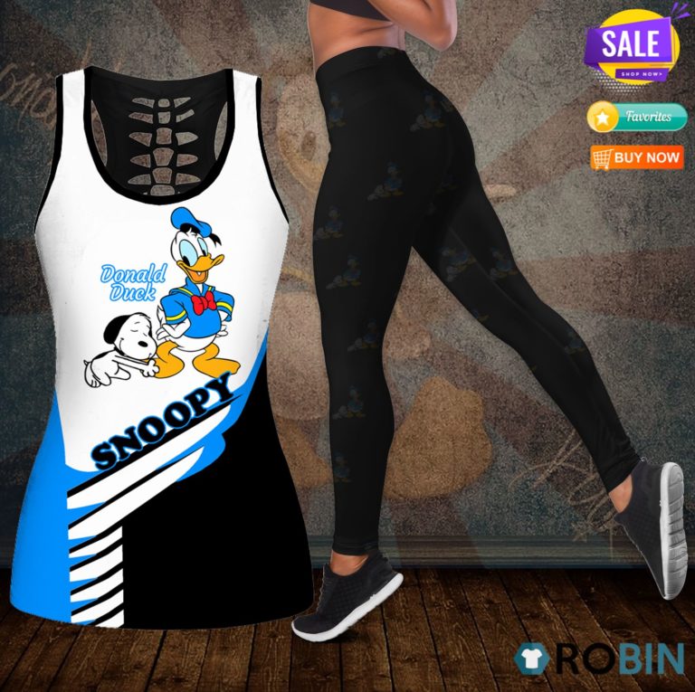 Snoopy and Donald Duck Hollow Tanktop & Legging Set
