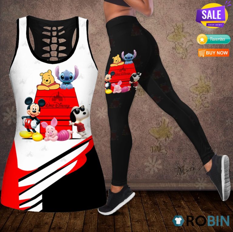 Snoopy and Friends Hollow Tanktop & Legging Set