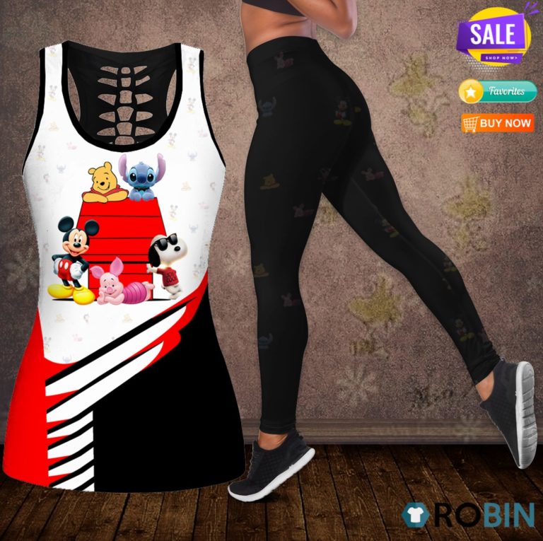 Snoopy and Friends New Hollow Tanktop & Legging Set