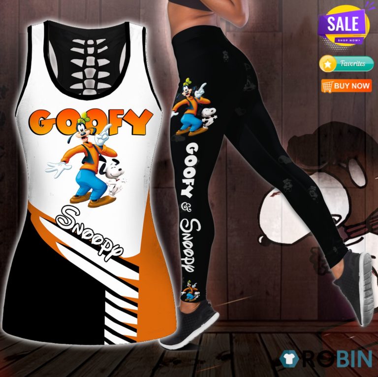 Snoopy and Goofy Hollow Tanktop & Legging Set