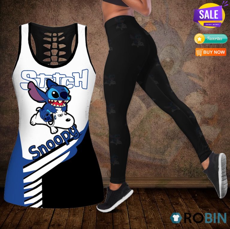 Snoopy and Stitch Hollow Tanktop & Legging Set