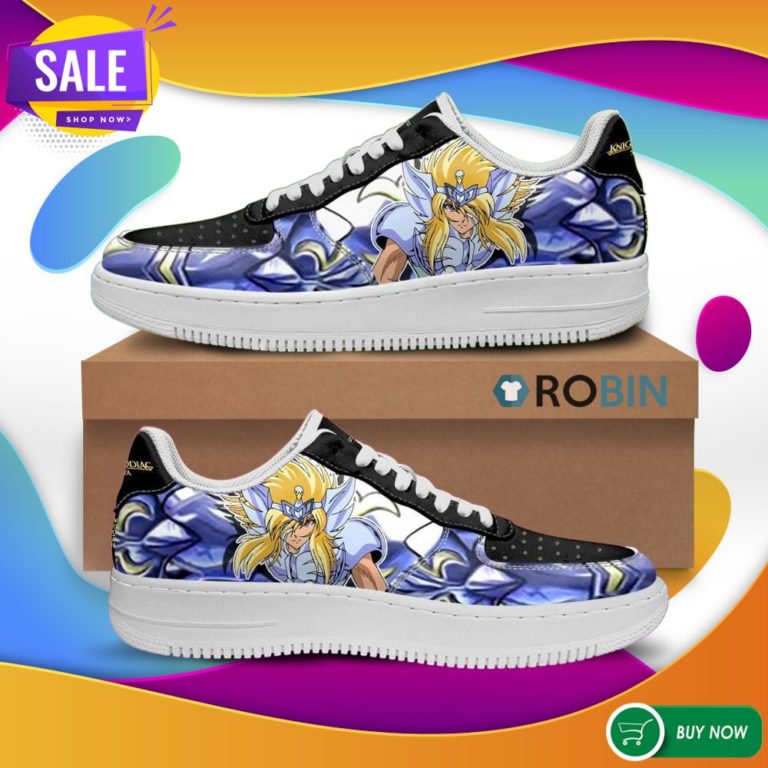 Cygnus Hyoga Air Force Sneakers Uniform Saint Seiya Anime Custom NAF Shoes