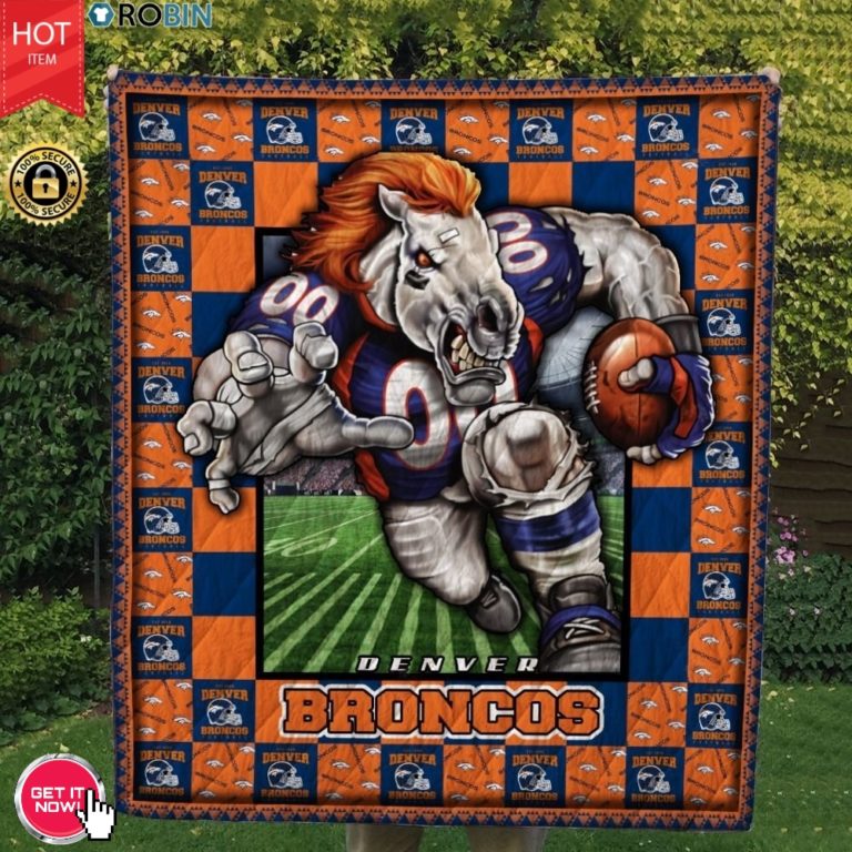 Denver Broncos Football Quilt Blanket