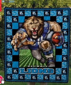 Detroit Lions Football Quilt Blanket Detroit Lions Football Quilt Blanket