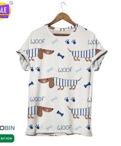 Dachshund Dog Woof  3D All Over Print T-Shirt
