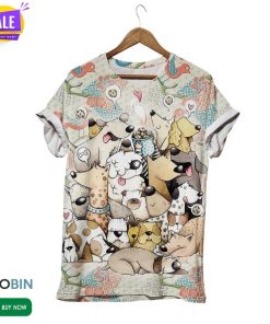 Funny Cartoon Dogs  3D All Over Print T-Shirt