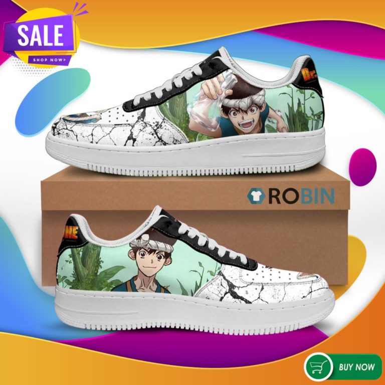 Dr Stone Chrome Air Force Shoes Anime Custom