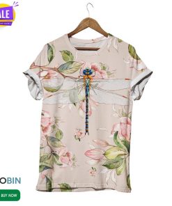 Dragonfly On Blossom Day  3D All Over Print T-Shirt