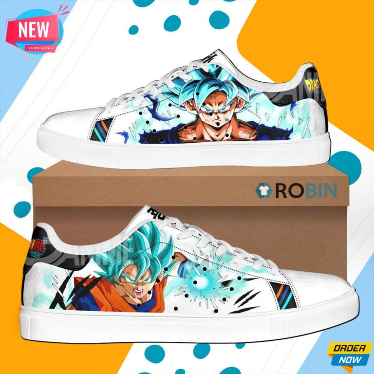 Dragon Ball Z Skate Shoes Custom Goku Super Saiyan Blue