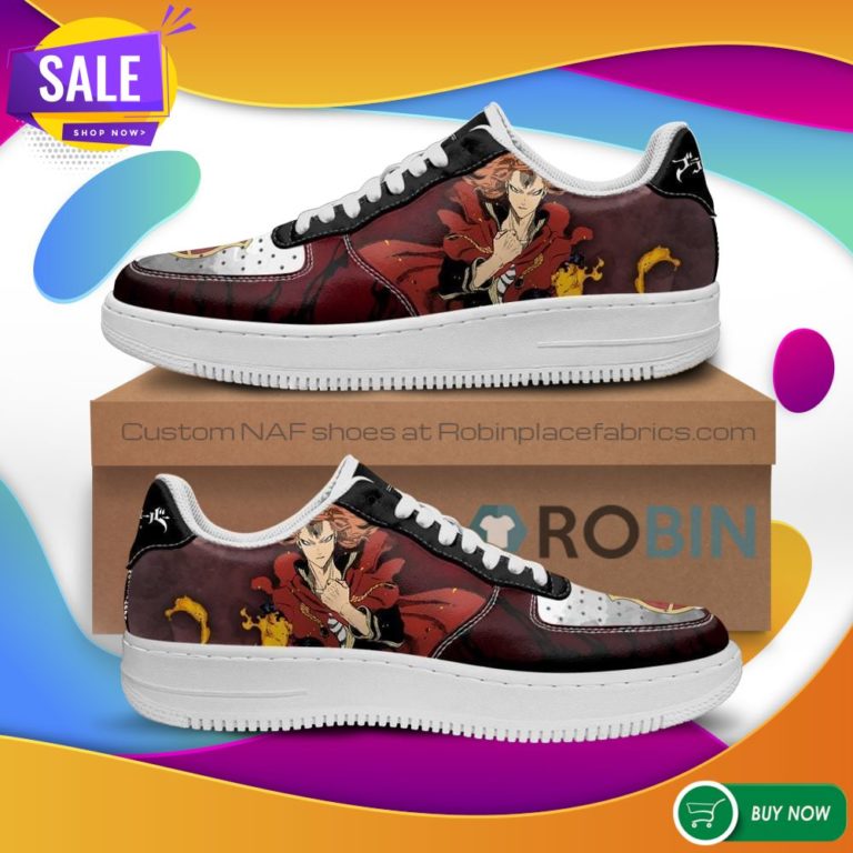 Fuegoleon Vermillion Air Force Sneakers Crimson Lion Knight Black Clover Anime NAF Shoes