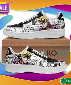 Giorno Giovanna Air Force Sneakers Manga Style JoJo’s Anime NAF Shoes
