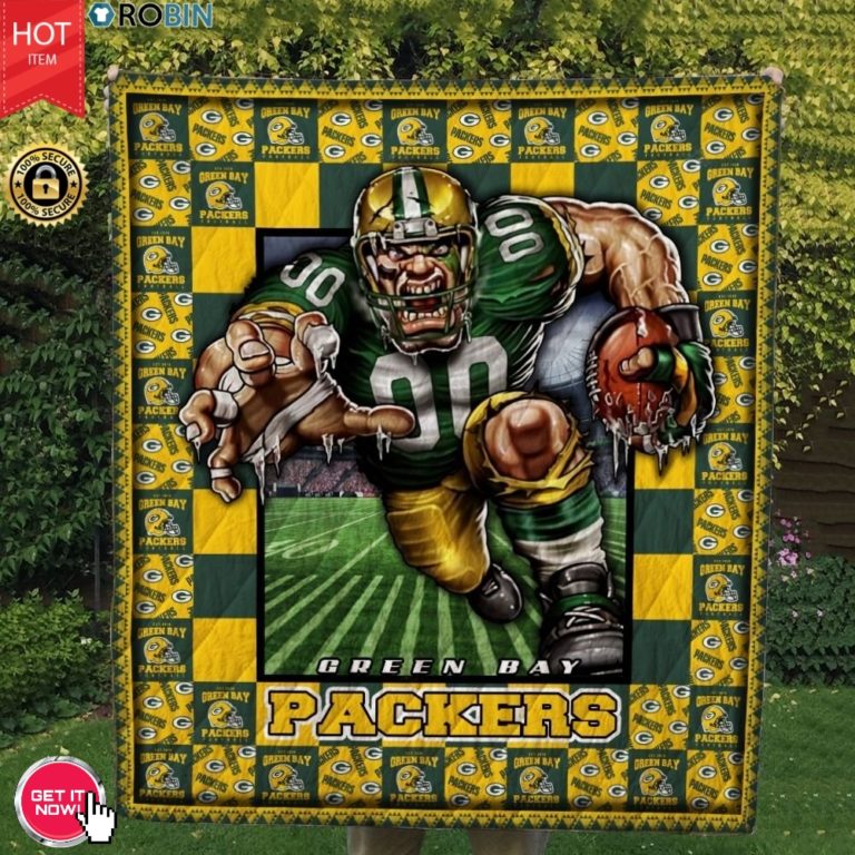 Green Bay Packers  Football Quilt Blanket