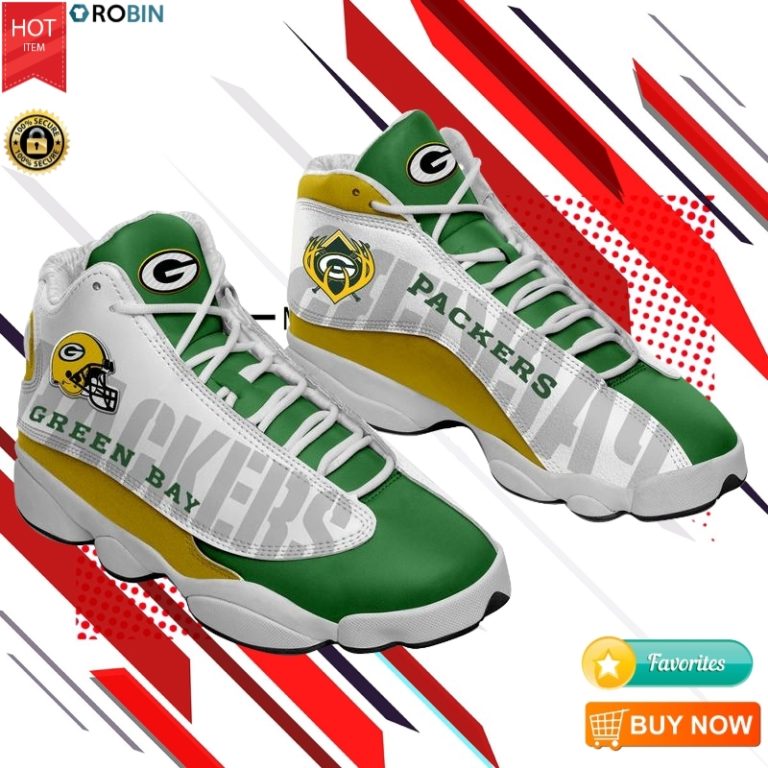 Green Bay Packers Team Football Team Sneakers Jordan 13 Shoes