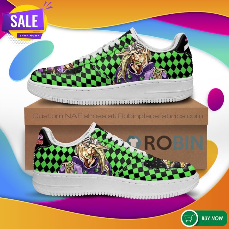 Gyro Zeppeli Air Force Sneakers Custom JoJo’s Anime NAF Shoes