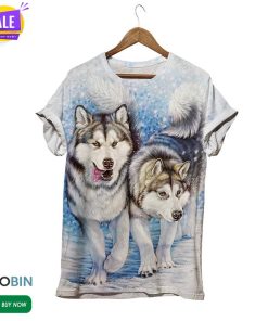 Husky Best Friends Forever  3D All Over Print T-Shirt Husky Best Friends Forever  3D All Over Print T-Shirt