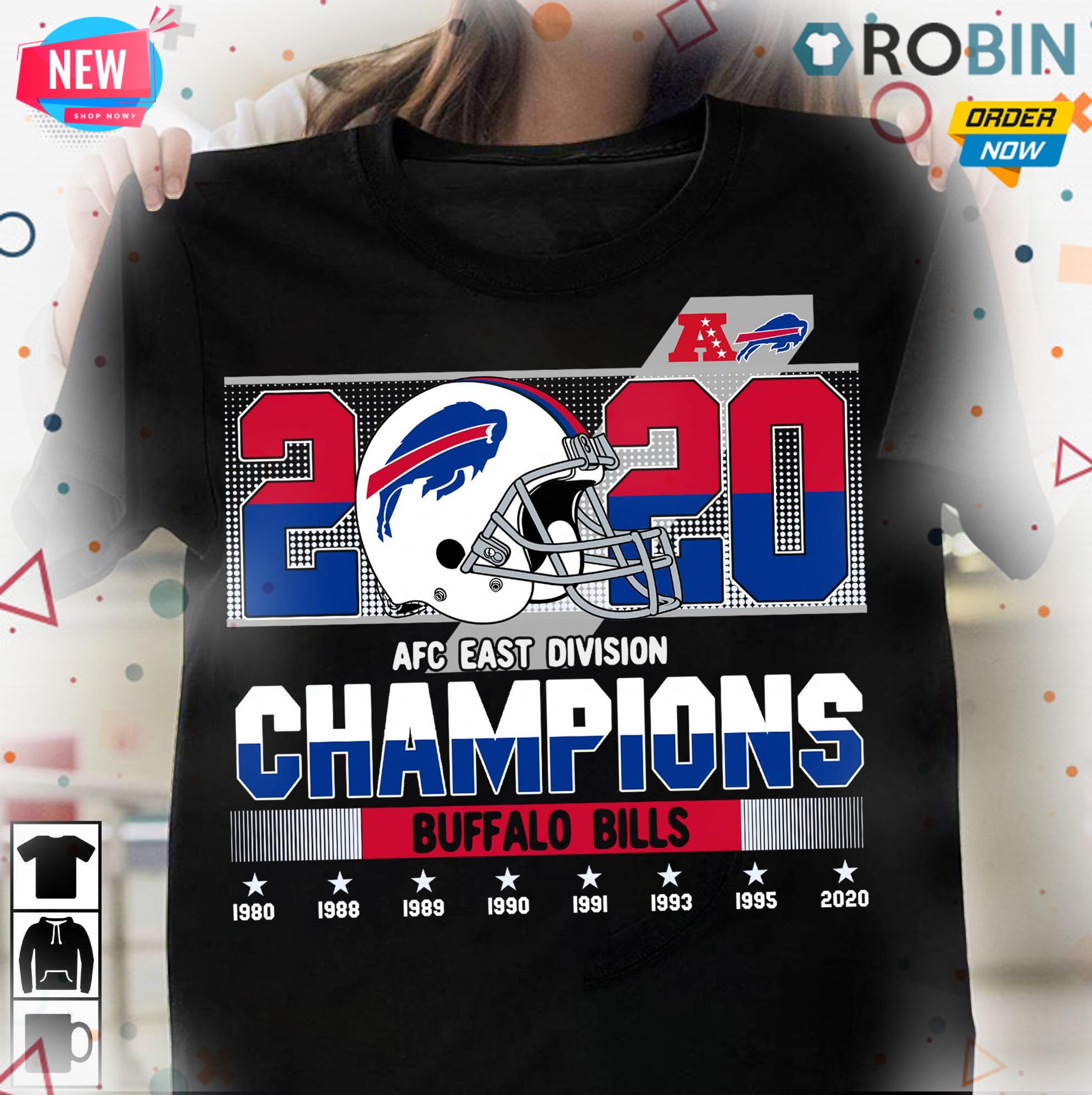 Buffalo Bills White Helmet T Shirt AFC East Champs