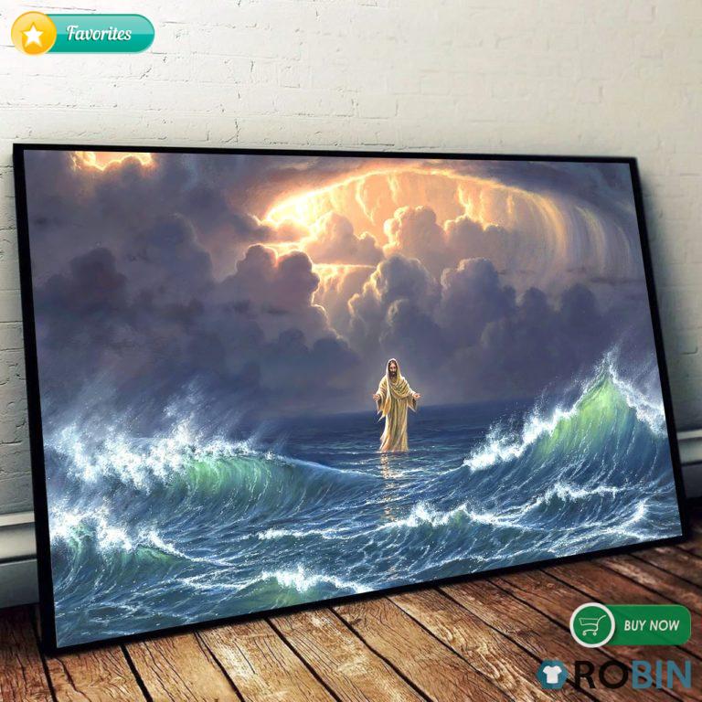 In The Storm Jesus Walked On The Water Poster And Canvas