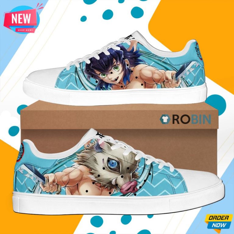 Inosuke Hashibira Skate Shoes Demon Slayer Anime Custom Sneaker