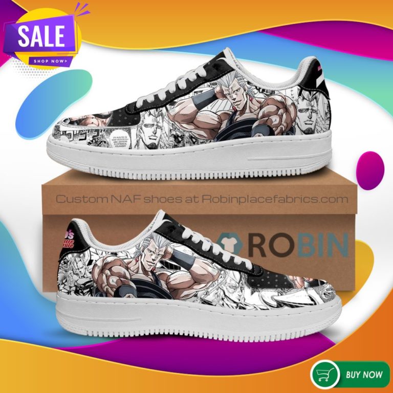 Jean Pierre Polnareff Air Force Sneakers Manga Style JoJo’s Anime NAF Shoes