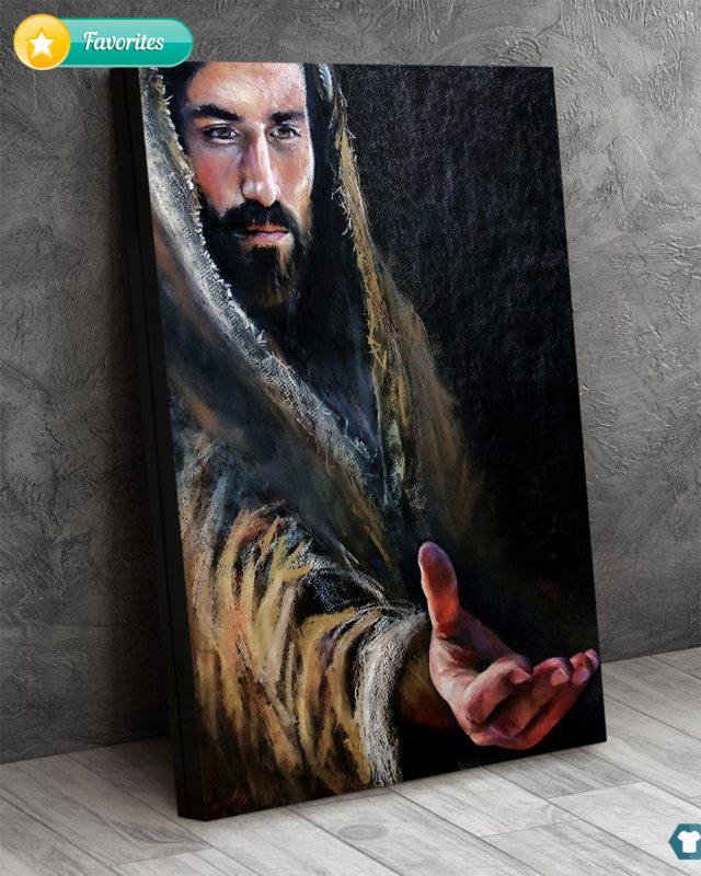 Jesus Reaching Hand Poster and Canvas