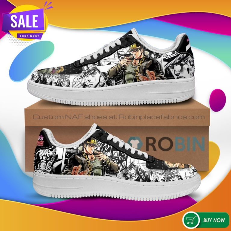 Jotaro Kujo Air Force Sneakers Manga Style JoJo’s Anime NAF Shoes