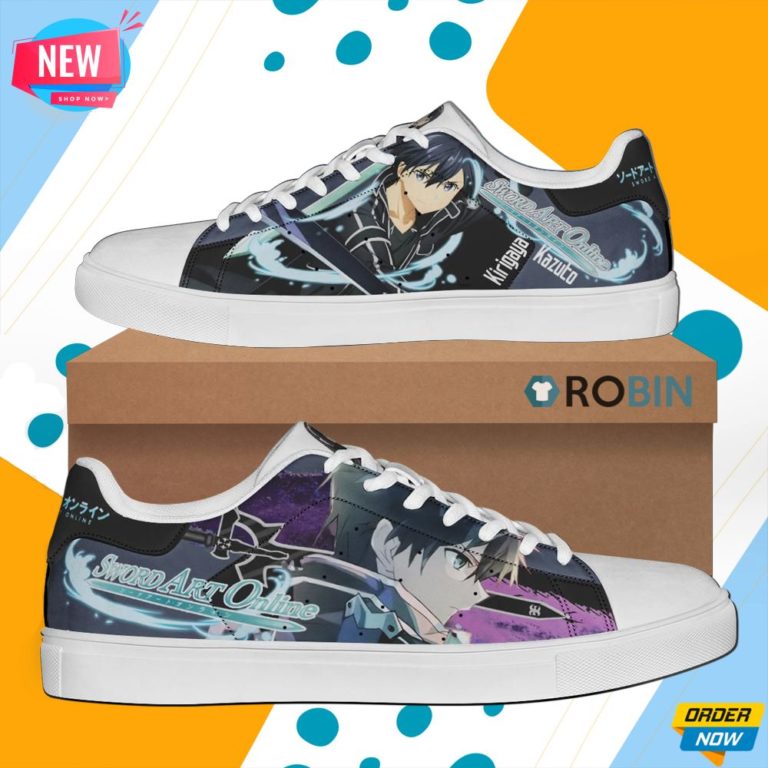 Kazuto Kirigaya Skate Shoes Kirito Sword Art Online Anime Sneaker