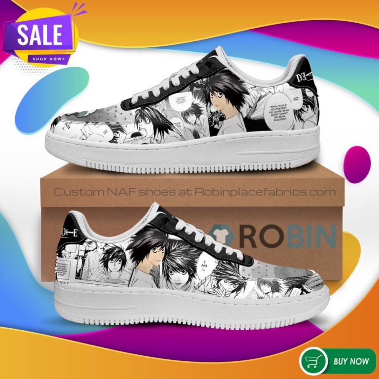 L Lawliet Air Force Sneakers Death Note Anime NAF Shoes