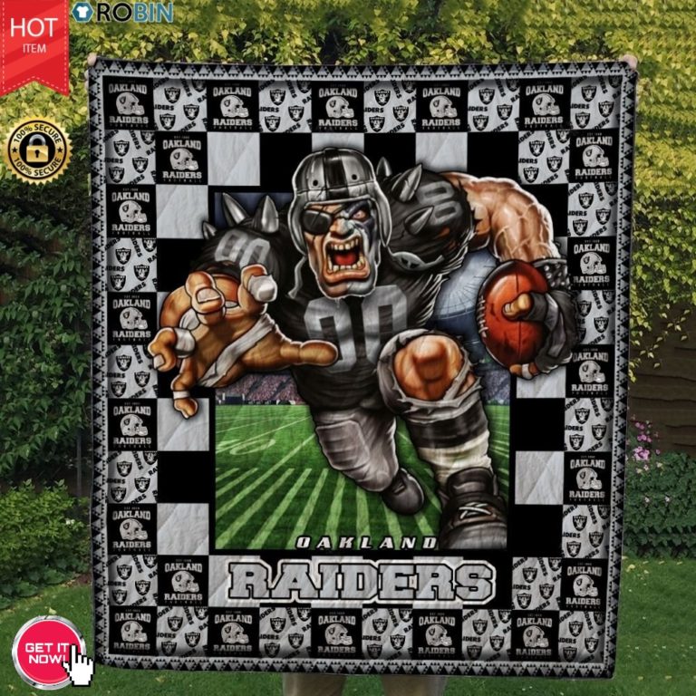 Las Vegas Raiders Football Quilt Blanket