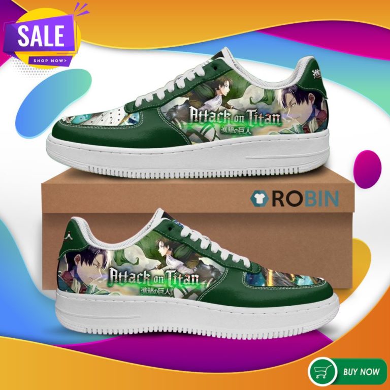 Levi Ackerman Attack On Titan Air Force Sneakers AOT Anime Custom NAF Shoes