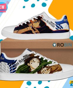 Levi Ackerman Skate Shoes Attack On Titan Anime Sneaker Levi Ackerman Skate Shoes Attack On Titan Anime Sneaker