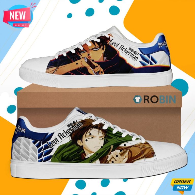 Levi Ackerman Skate Shoes Attack On Titan Anime Sneaker