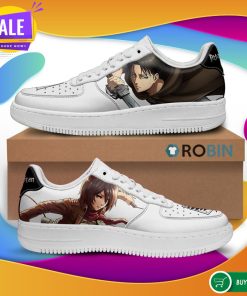 Levi and Mikasa Ackerman Air Force Shoes AOT Custom Anime Sneakers