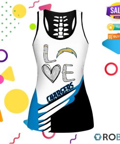 Los Angeles Chargers Love Hollow Tanktop & Legging Set Los Angeles Chargers Love Hollow Tanktop & Legging Set