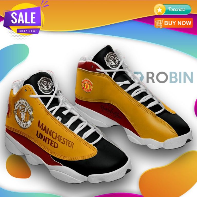 Manchester United Air Jordan 13 Shoes Football Team Sneakers