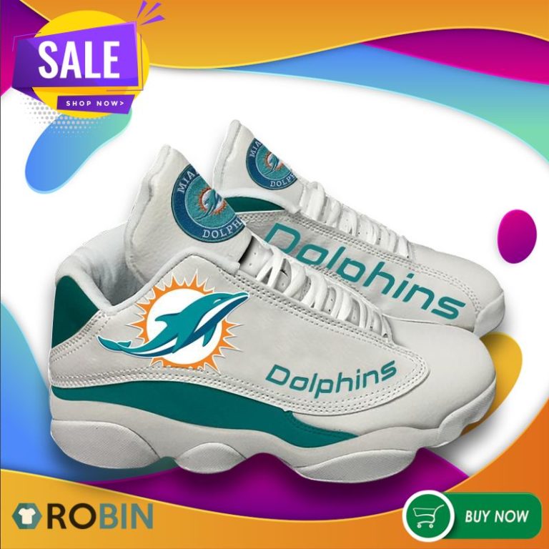 Miami Dolphins Football Team Air Jordan 13 Sneakers