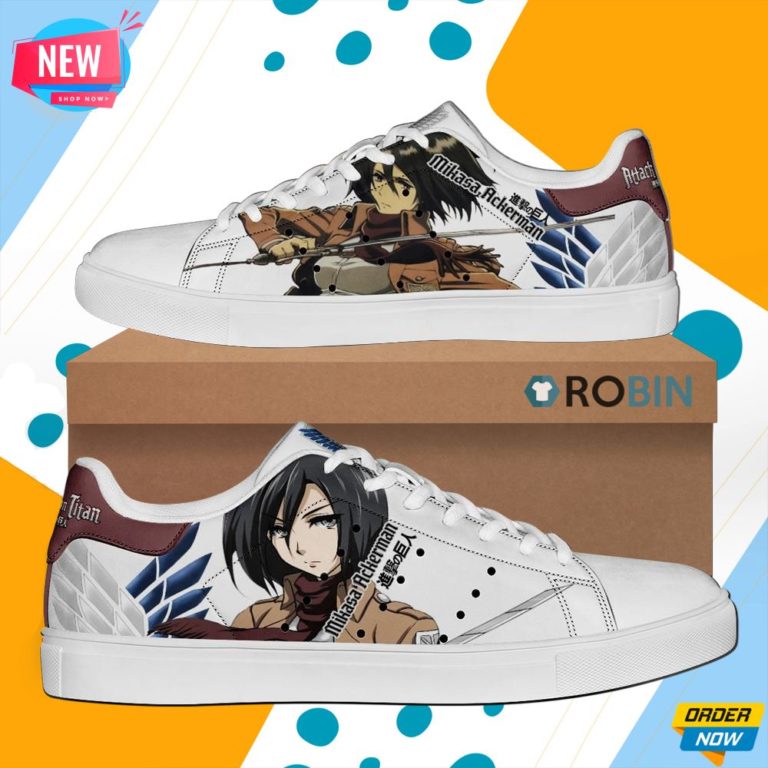 Mikasa Ackerman Skate Shoes Attack On Titan Anime Sneaker