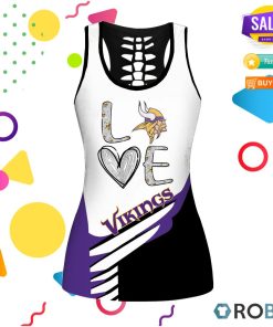Minnesota Vikings Love Hollow Tanktop & Legging Set Minnesota Vikings Love Hollow Tanktop & Legging Set