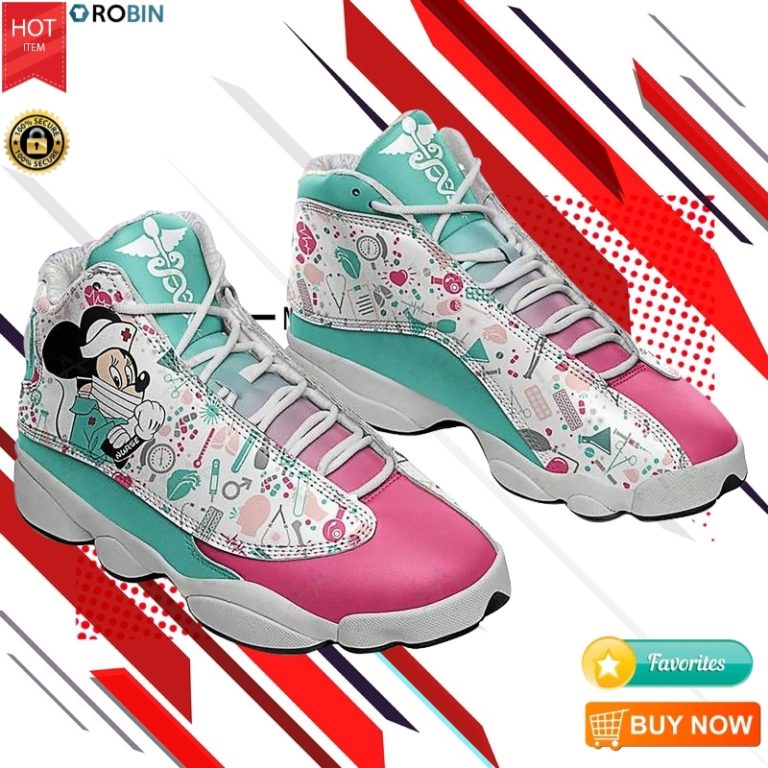 Minnie Mouse Nurse Sneakers Disney Jordan 13 Shoes