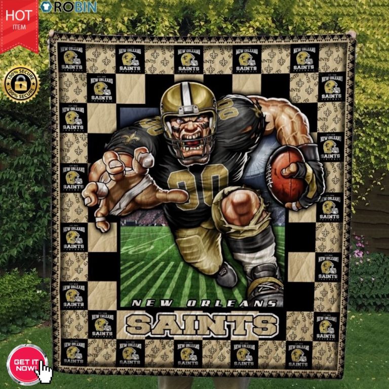 New Orleans Saints Football Quilt Blanket