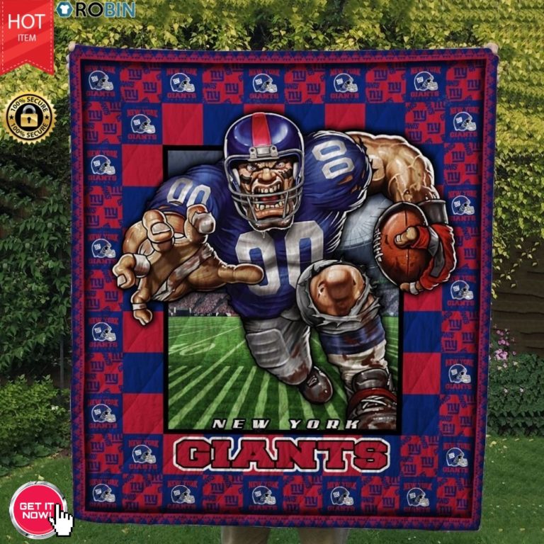 New York Giants Football Quilt Blanket