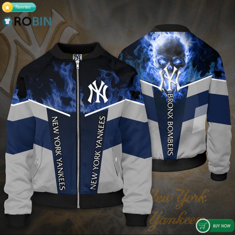 New York Yankees Skull Bomber Jacket 3D