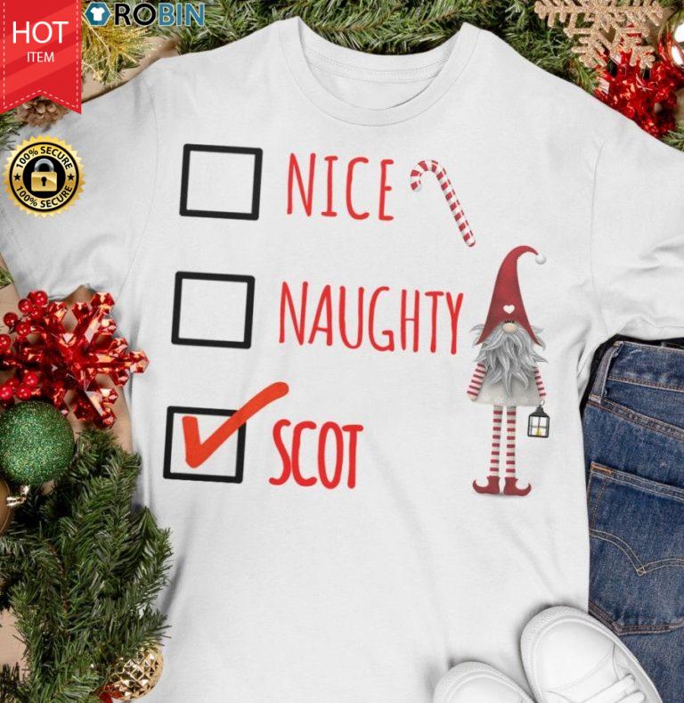 Nice Naughty Scot Christmas T Shirt