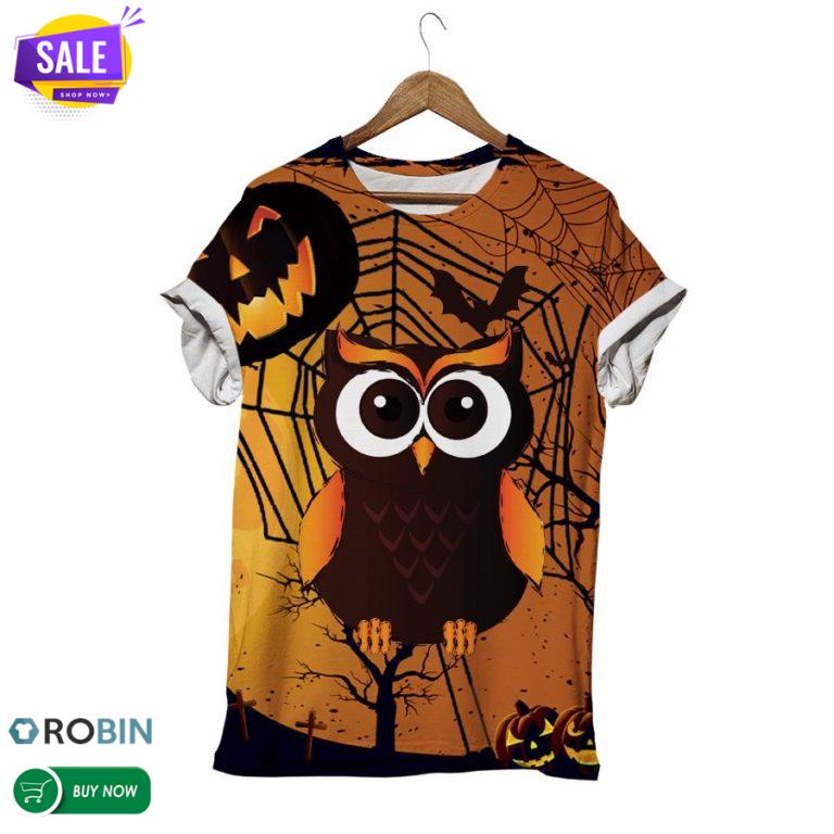 Halloween Owl  3D All Over Print T-Shirt