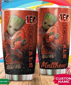 Personalized Baby Groot Hug Cincinnati Bengals 20oz Tumbler