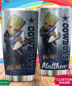 Personalized Baby Groot Hug Dallas Cowboys 20oz Tumbler