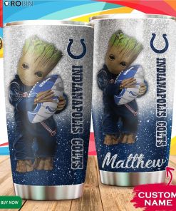 Personalized Baby Groot Hug Indianapolis Colts 20oz Tumbler