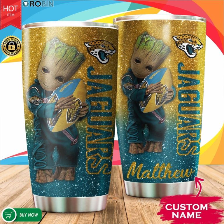 Personalized Baby Groot Hug Jacksonville Jaguars 20oz Tumbler
