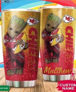 Personalized Baby Groot Hug  Kansas City Chiefs 20oz Tumbler