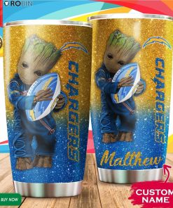 Personalized Baby Groot Hug Los Angeles Chargers 20oz Tumbler Personalized Baby Groot Hug Los Angeles Chargers 20oz Tumbler